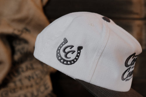 Cortado Cowboy Script Snapback — Cream/Black